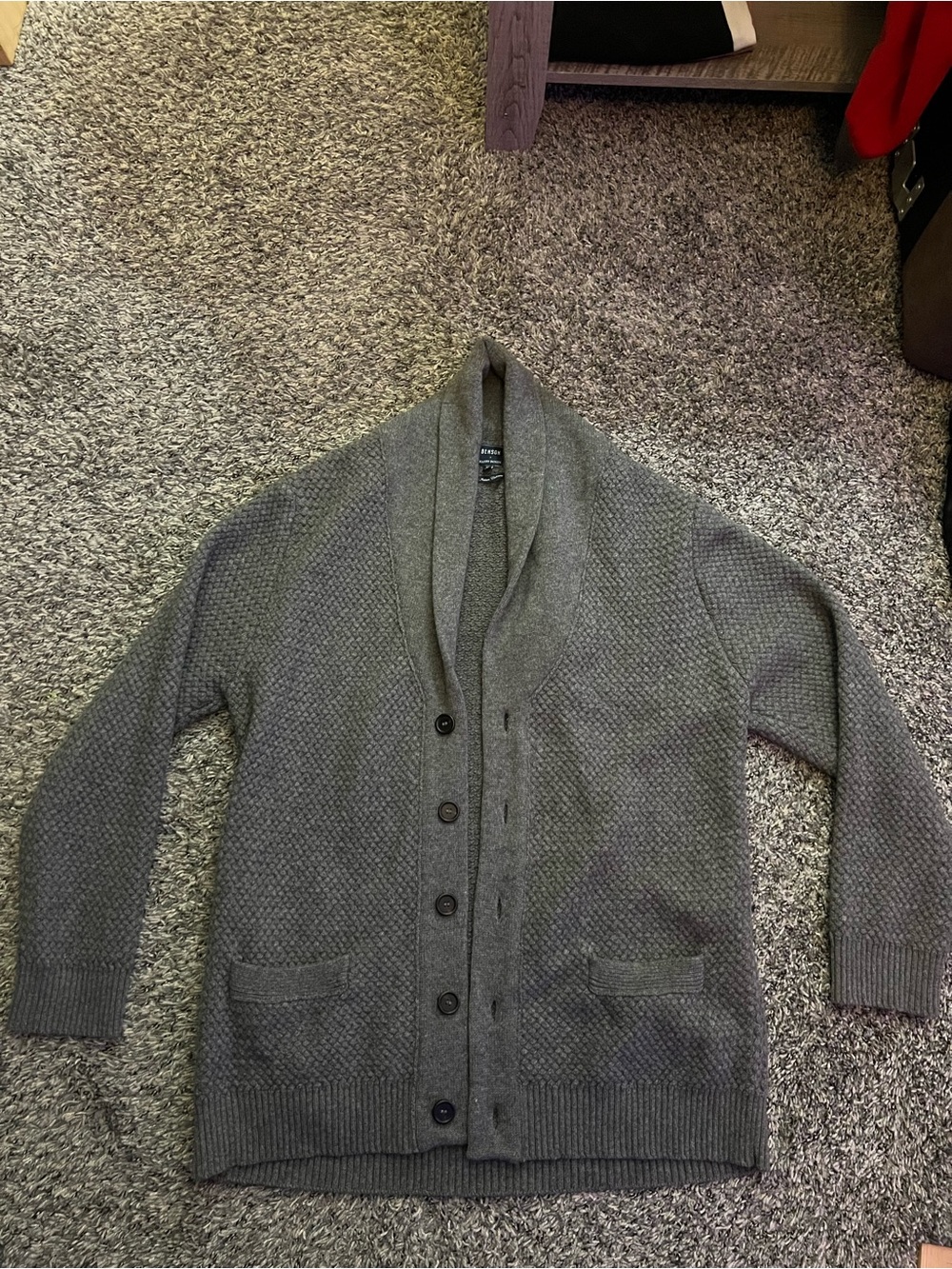 Men's Benson Shawl Collar Button Cardigan Sweater - Gray 100% Cashmere